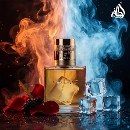 Lattafa Fire On Ice – Fruity, Spicy, Woody, Ambery – Eau de Parfum Spray Long-Lasting Fragrance for Unisex, 3.71 Ounce / 110 ml