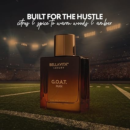 Bellavita Luxury G.O.A.T. Eau de Parfum | 100 ml (3.4 fl.oz.) | Perfume for Men | Citrus, Bergamot, Patchouli, and Vetiver Notes | Long Lasting Men's Fragrance
