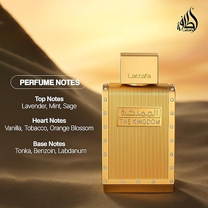 Lattafa The Kingdom Eau De Parfum Spray for Men, 3.4 Ounce