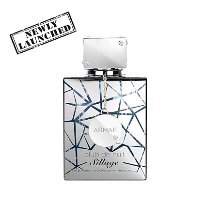 Armaf Club de Nuit Sillage perfume bottle with geometric design on a white background