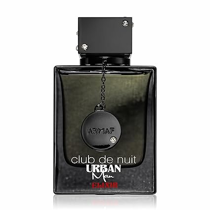 Black Armaf perfume bottle with 'Club de Nuit Urban Man' text on a white background