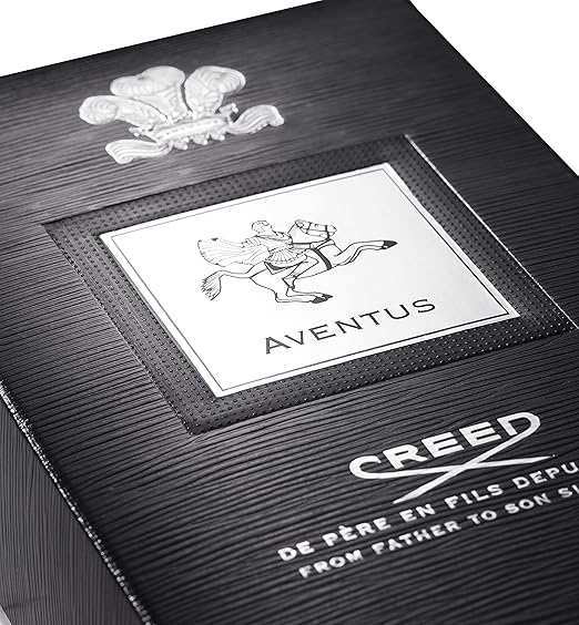 Black box with 'Aventus' and 'Creed' branding on a white background