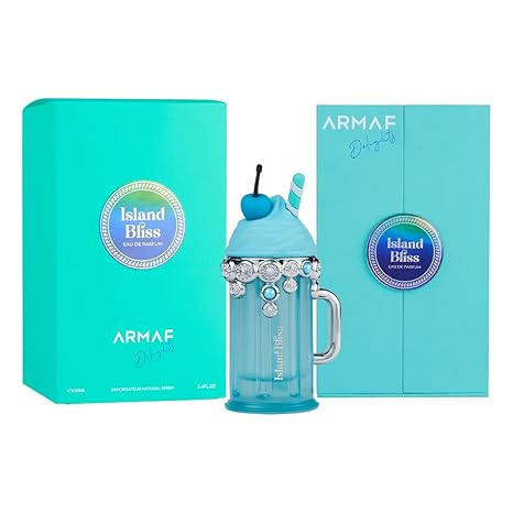 Blue Island Bliss product with packaging on a white background