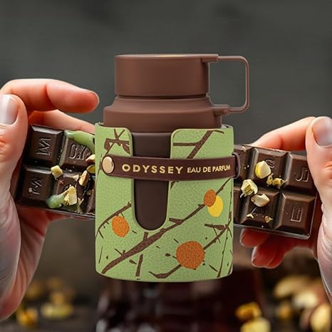 Chocolate bar with a decorative cover featuring 'Odyssey' branding