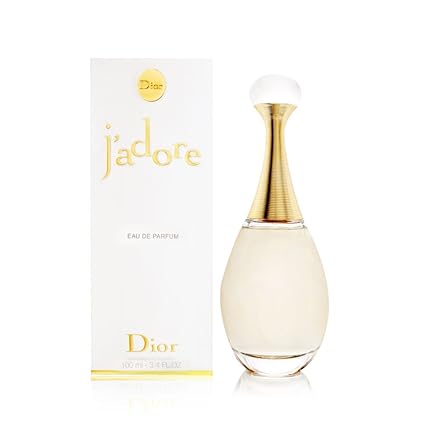 Dior J'adore perfume bottle and packaging on a white background