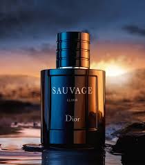 Dior Sauvage EDP perfume bottle with a sunset background