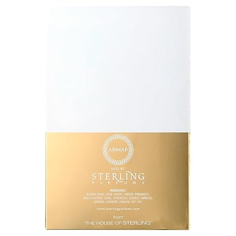 Gold Armaf Sterling Parfums packaging on a white background