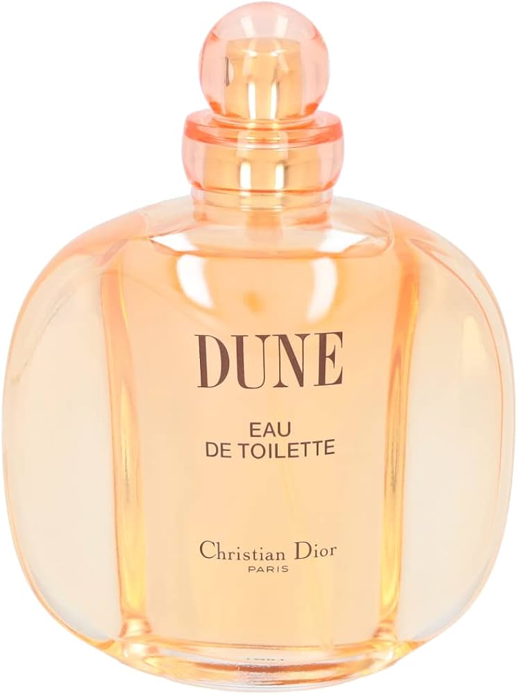 Perfume bottle of Dune by Christian Dior on a white background