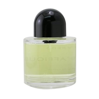 Perfume bottle with black cap on a white background