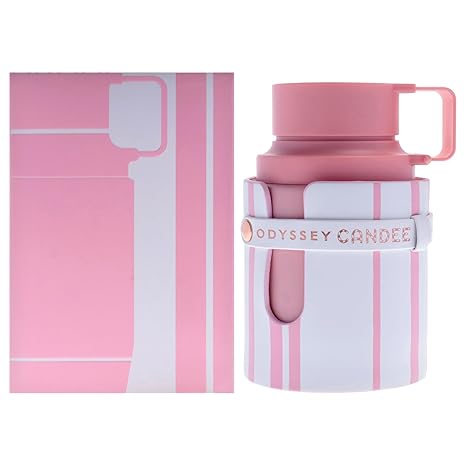 Pink and white striped water bottle with matching packaging on a white background