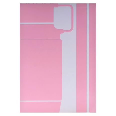 Pink folder with white accents on a pink background
