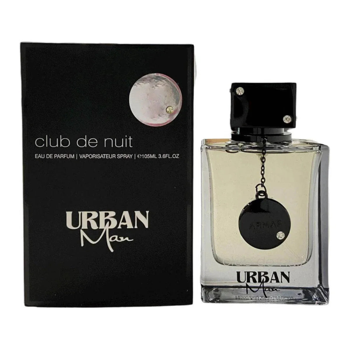 Urban Man perfume bottle and packaging with 'club de nuit' text on a white background