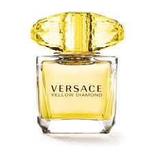 Versace Yellow Diamond perfume bottle on a white background