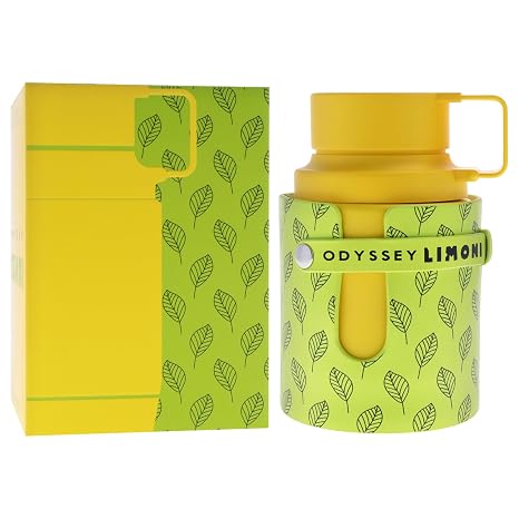 Yellow and green water bottle with leaf pattern packaging on a white background