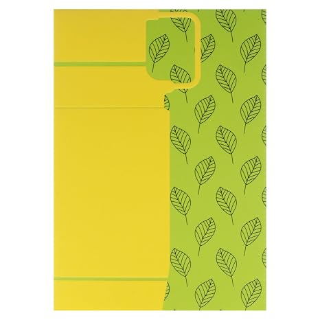 Yellow and green patterned box with leaf design