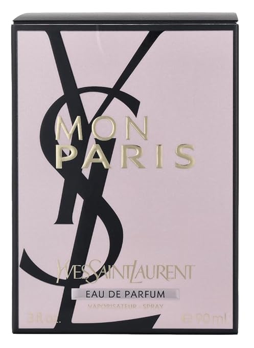 Yves Saint Laurent Mon Paris perfume box on a white background