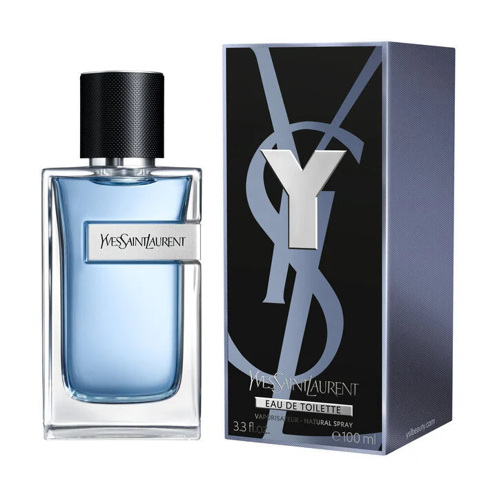 Yves Saint Laurent perfume bottle and packaging on a white background